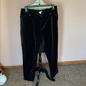 Black velvet pants